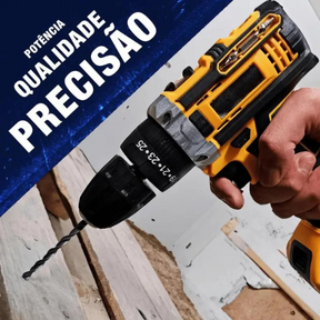 Kit de Furadeira Multifuncional 21V Recarregável com 2 Baterias Incluídas