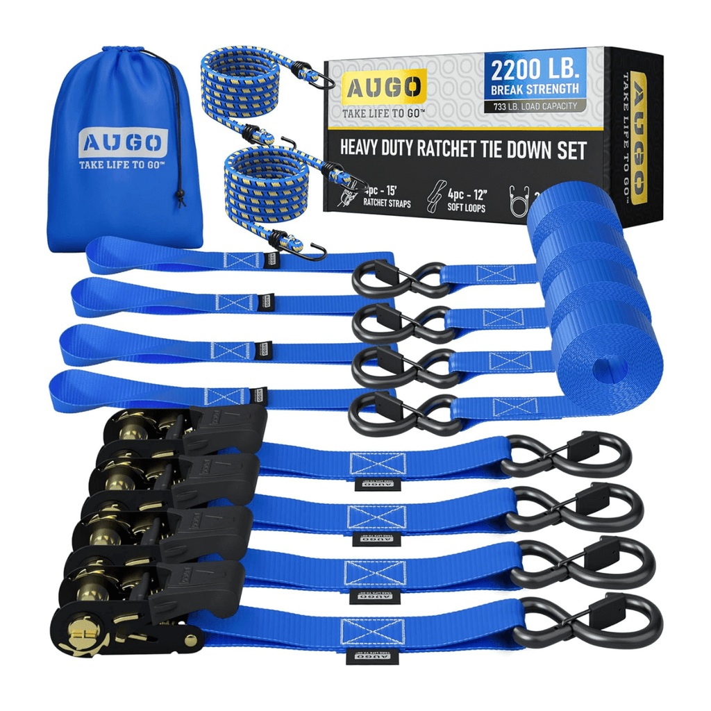 Kit 15pc de Cintas de Amarração com Catraca de 5m e Força de Ruptura de 1000kg - CargoClich