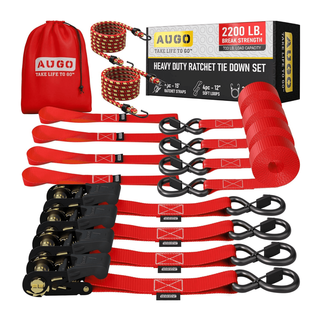 Kit 15pc de Cintas de Amarração com Catraca de 5m e Força de Ruptura de 1000kg - CargoClich