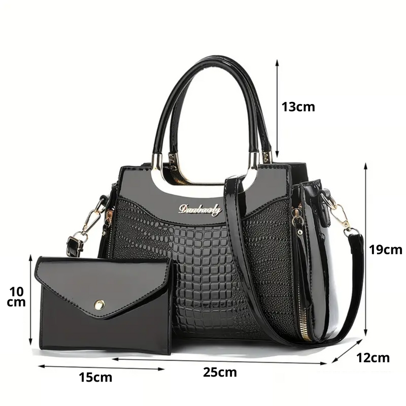 Bolsa Feminina Couro Prestige Glamour­™ + Bolsa de Mão [BRINDE EXCLUSIVO]