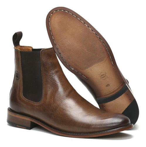 Bota Chelsea Masculina Em Couro Legítimo Estilo Italiana