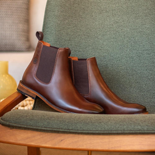 Bota Chelsea Masculina Em Couro Legítimo Estilo Italiana