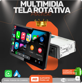 CETRAL MULTIMIDIA UNIVERSAL WIFI ANDROID 12 TELA FLUTUANTE TOUCH 1DIN (PARA QUALQUER CARRO) + CÂMERA DE RÉ