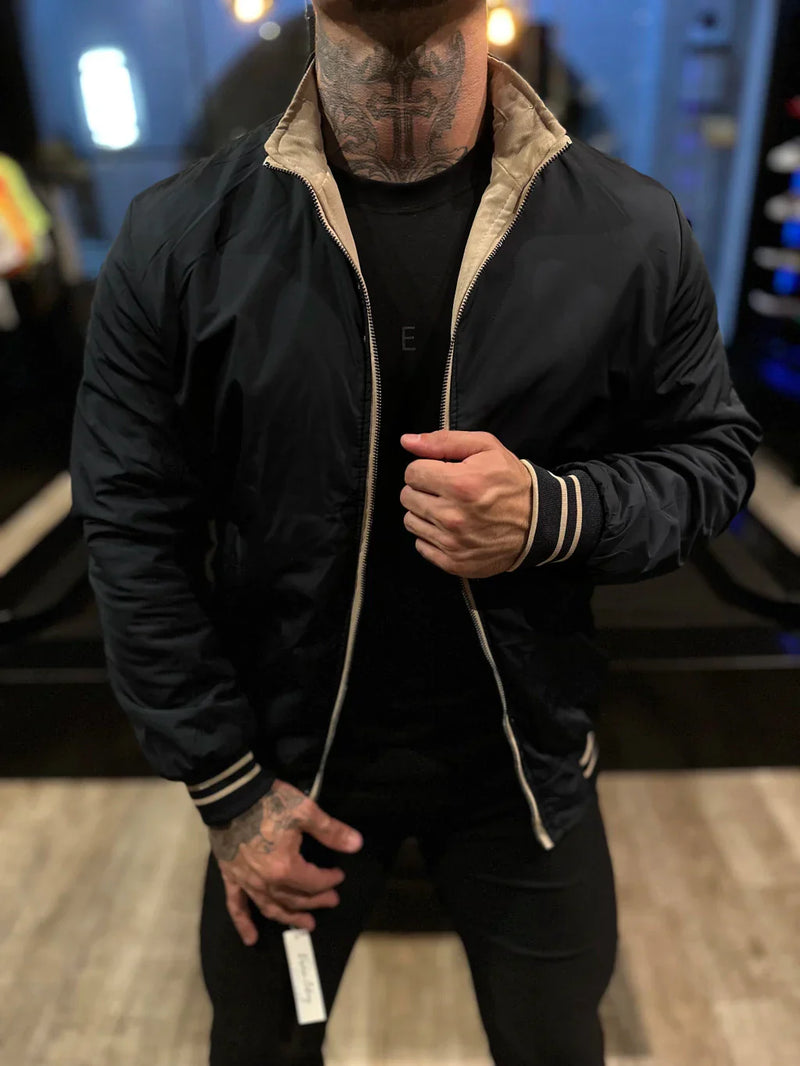 JAQUETA PREMIUM CASUAL REVERSIVEL BEGE/PRETA (PAGUE 1 E LEVE 2)