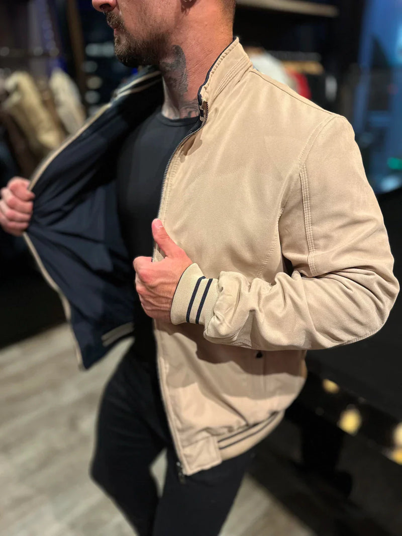 JAQUETA PREMIUM CASUAL REVERSIVEL BEGE/PRETA (PAGUE 1 E LEVE 2)